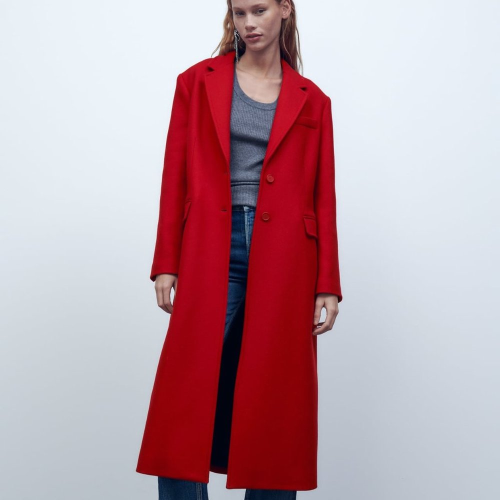 ZARA FITTED WOOL BLEND COAT